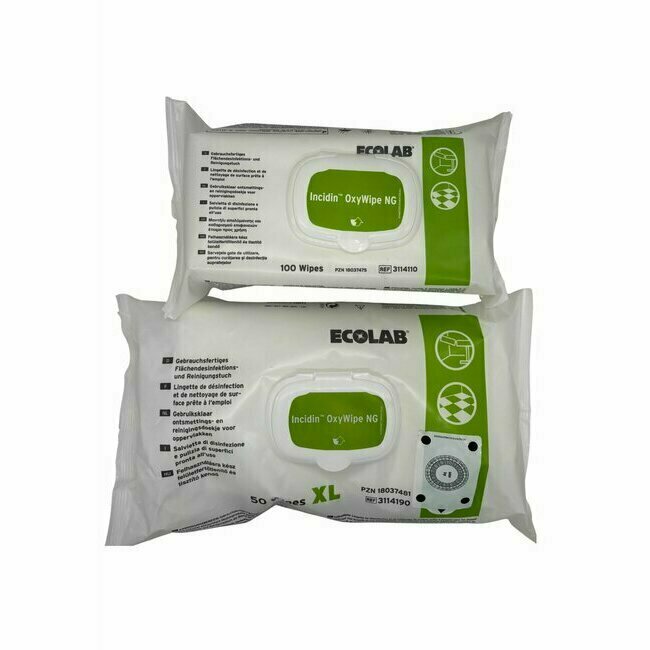 Ecolab Incidin OxyWipe NG und NG XL Desinfektions-Reinigungstücher
