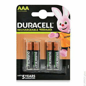 Wiederaufladbare Batterien AAA 900mAh Duracell 1,2 V (Blister mit 4 Stück)